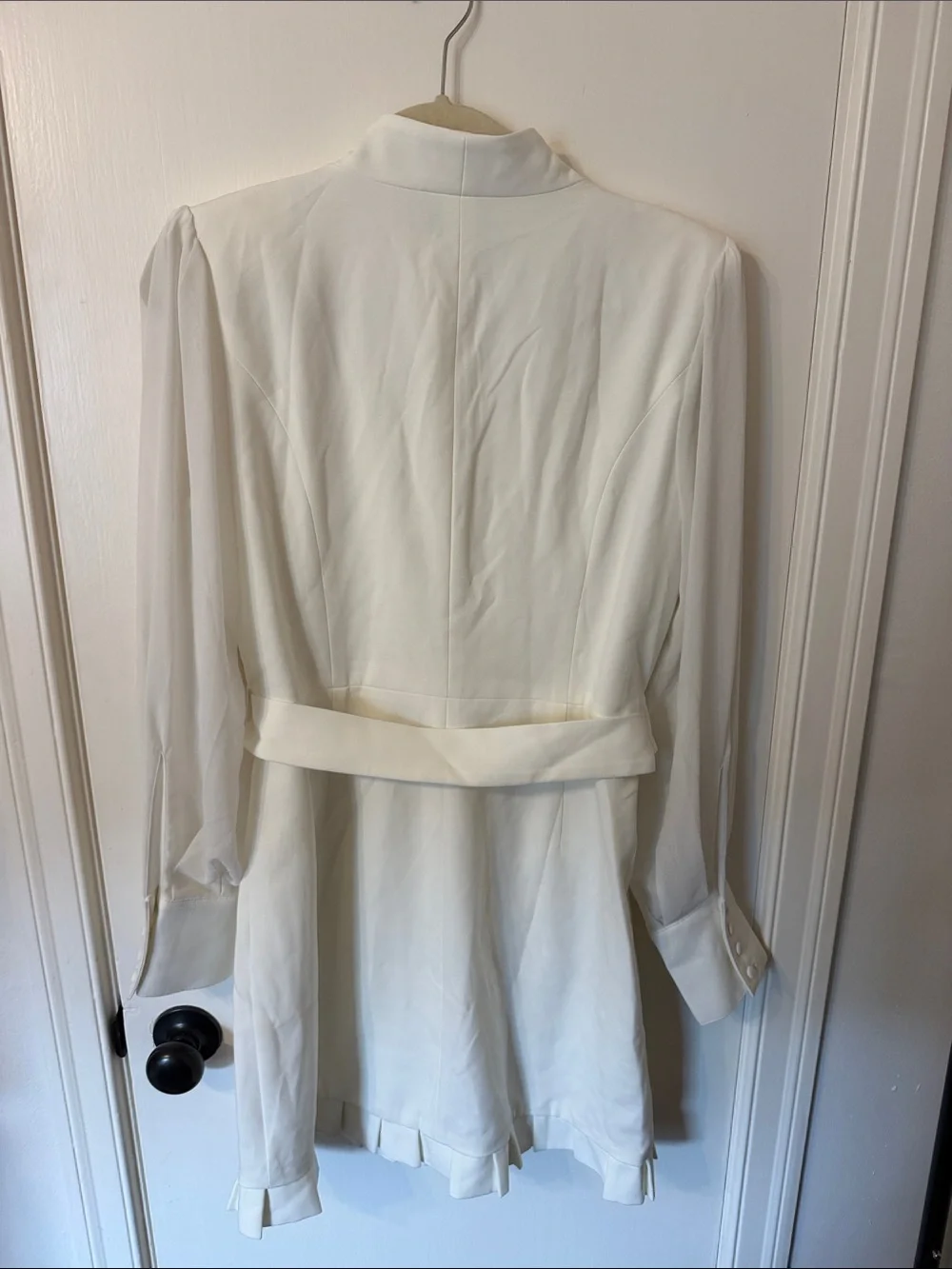 NWT Adelyn Rae Medium Ivory Double-Breasted Belted Blazer Dress - Picture 3 of 3